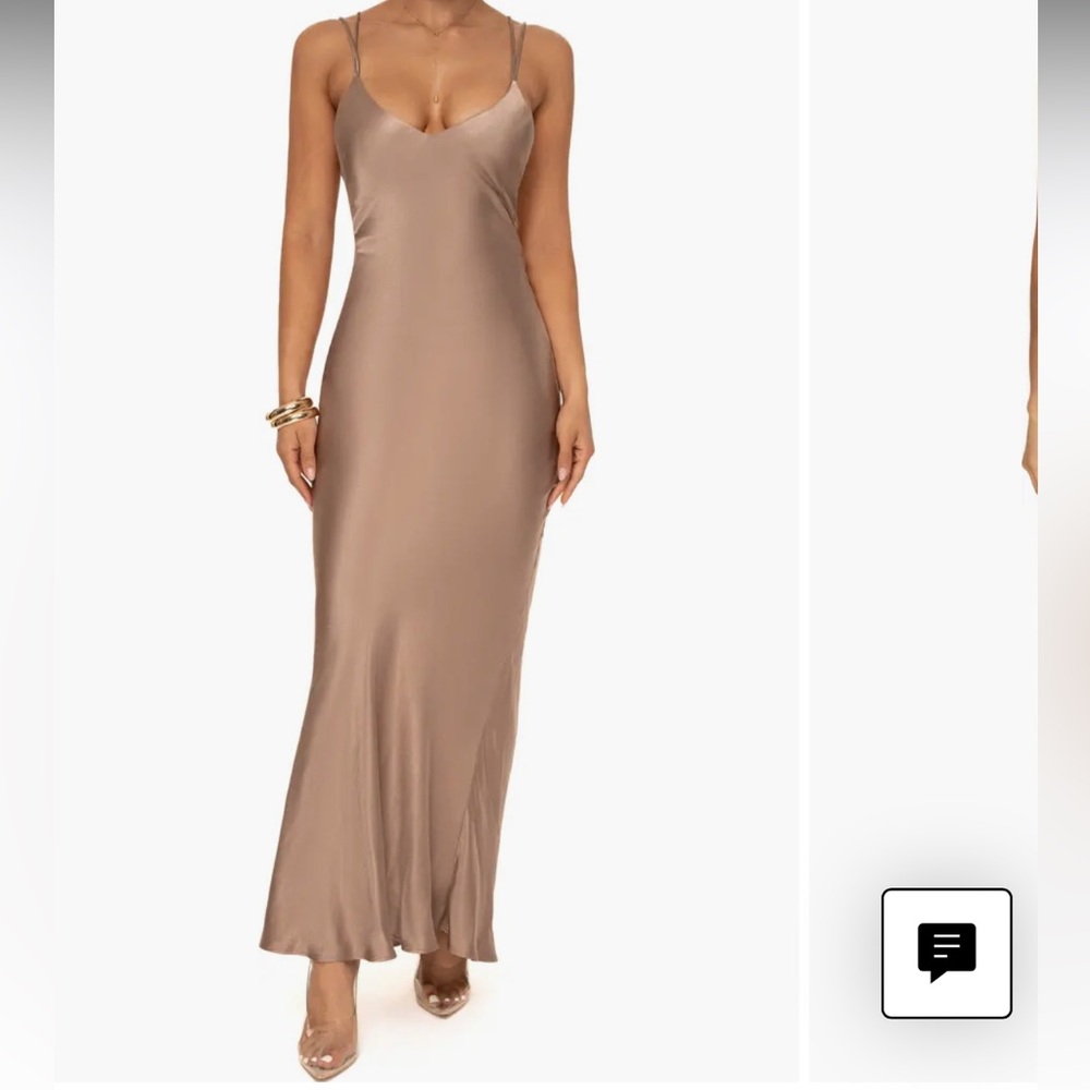 Elegant Satin Slip Dress Gold